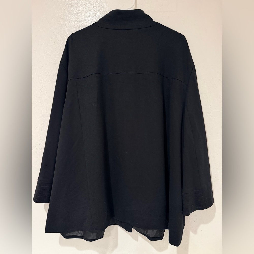 Sandro Black Cape Womens Jacket 2-Button Size 3X - Picture 8 of 12